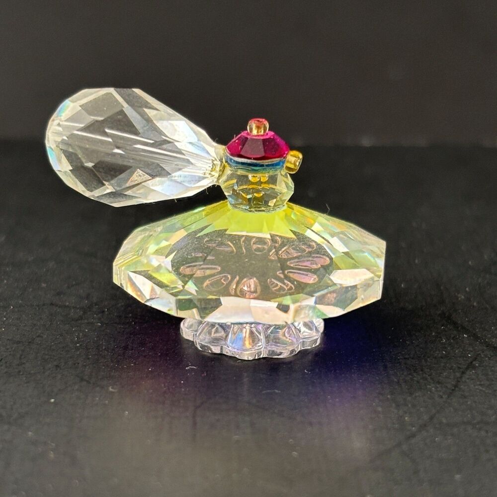 Iris Arc Miniature Atomizer Vitrail Perfume Bottle Figurine Rainbow Crystal